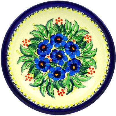 Polish Pottery Pasta Bowl 9&quot; Summer Splendor UNIKAT