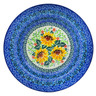 Polish Pottery Pasta Bowl 9&quot; Summer Sunflowers UNIKAT