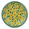 Polish Pottery Pasta Bowl 9&quot; Sunflower Fields