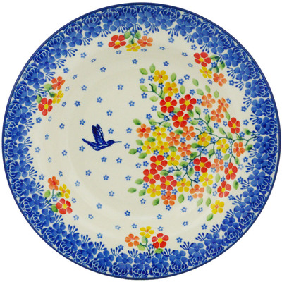 Polish Pottery Pasta Bowl 9&quot; Sweet Spring Sights UNIKAT