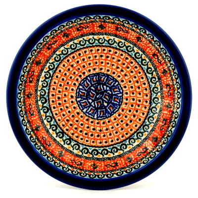 Polish Pottery Pasta Bowl 9&quot; Terra Cotta UNIKAT