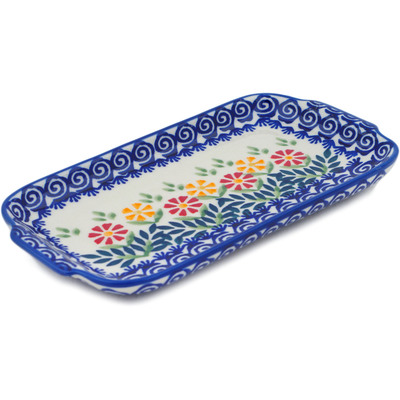 Polish Pottery Pasta Bowl 9&quot; Wave Of Flowers
