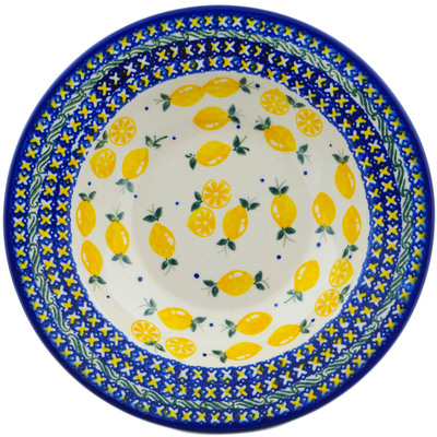 Polish Pottery Pasta Bowl 9&quot; When Life Gives You Lemons