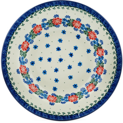 Polish Pottery Pasta Bowl 9&quot; Winter Wreath