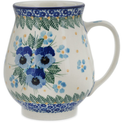 Polish Pottery Pear Mug Blue Dreams