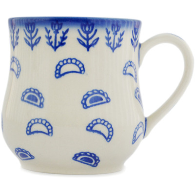 Polish Pottery Pear Mug Blue Pierogi