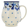 Polish Pottery Pear Mug Blue Spring