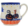Polish Pottery Pear Mug Jack-o-lantern Fun
