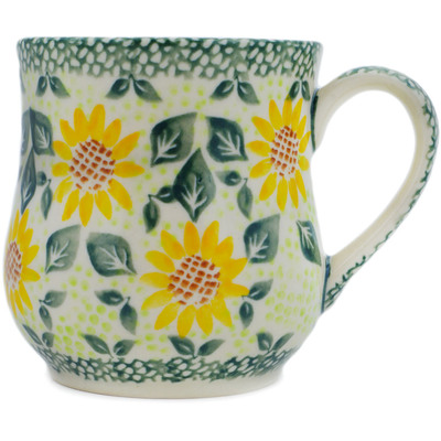 Polish Pottery Pear Mug Sunflower Fields