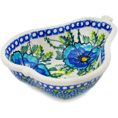 Polish Pottery Pear Shaped Bowl Orchid Crown UNIKAT