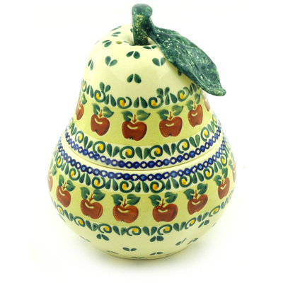 Polish Pottery Pear Shaped Jar 8&quot;