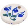 Polish Pottery Pendant 0&quot; Bleeding Heart Peacock