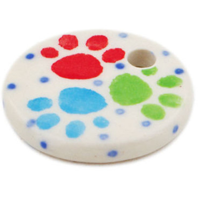 Polish Pottery Pendant 0&quot; Painting Paws