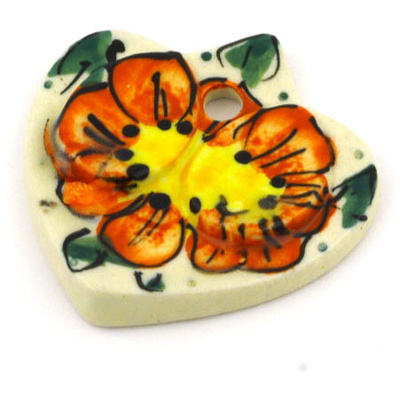 Polish Pottery Pendant Keychain 2&quot; Sunshine Bees UNIKAT
