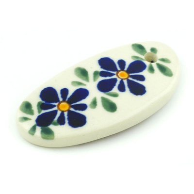 Polish Pottery Pendant Keychain 3&quot; Gangham Flower Chain