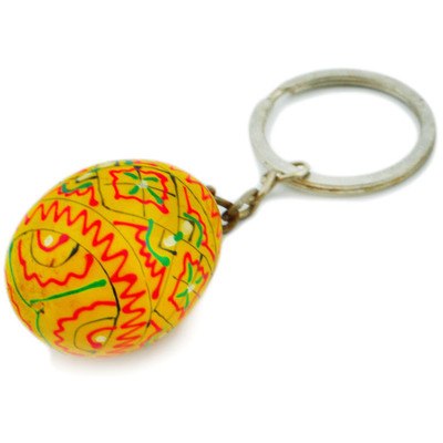 Wood Pendant Keychain 3&quot; Yellow