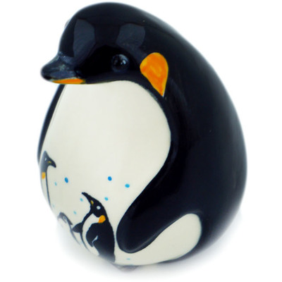Polish Pottery Penguin Figurine 5&quot; Penguins At Play UNIKAT