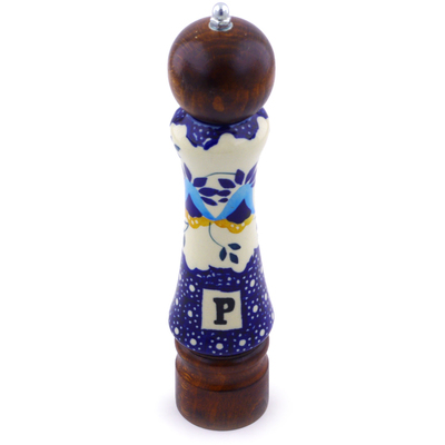 Polish Pottery Pepper Grinder 8&quot; Country Sunrise UNIKAT