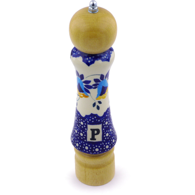 Polish Pottery Pepper Grinder 8&quot; Country Sunrise UNIKAT