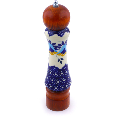 Polish Pottery Pepper Grinder 8&quot; Country Sunrise UNIKAT