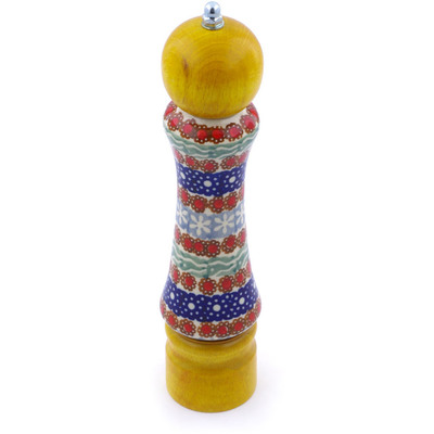 Polish Pottery Pepper Grinder 8&quot; Daisy UNIKAT