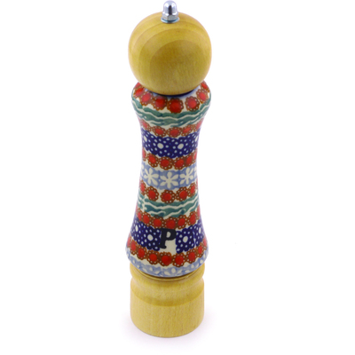 Polish Pottery Pepper Grinder 8&quot; Daisy UNIKAT