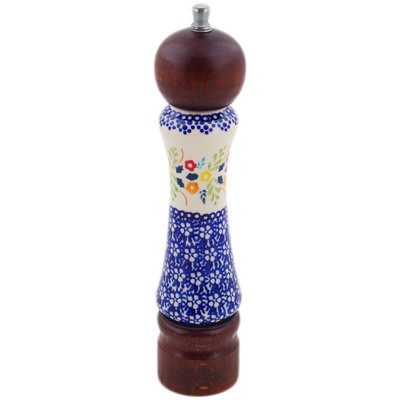 Polish Pottery Pepper Grinder 8&quot; Rainbow Delight UNIKAT
