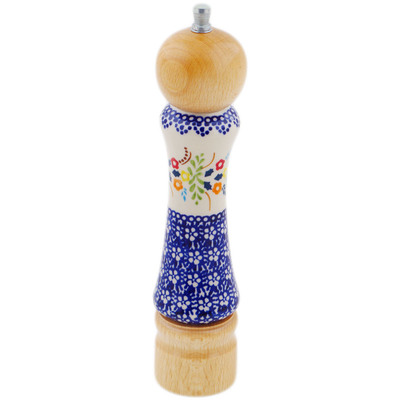 Polish Pottery Pepper Grinder 8&quot; Rainbow Delight UNIKAT