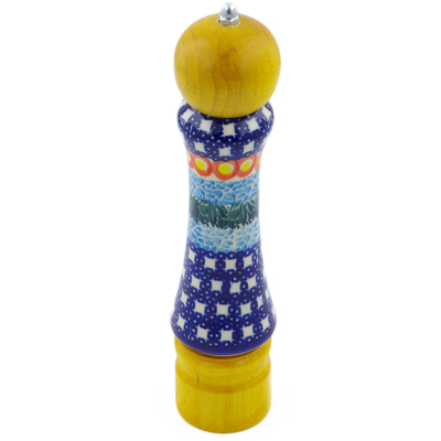 Polish Pottery Pepper Grinder 8&quot; The Two Rivers