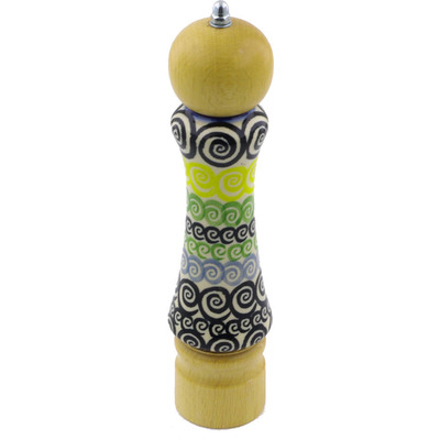 Polish Pottery Pepper Grinder 8&quot; UNIKAT