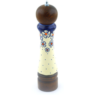 Polish Pottery Pepper Grinder 9&quot;