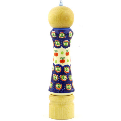 Polish Pottery Pepper Grinder 9&quot;