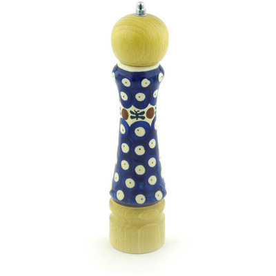 Polish Pottery Pepper Grinder 9&quot; Mosquito