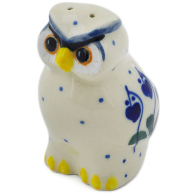 Polish Pottery Pepper Shaker 2&quot; Bleeding Heart Peacock