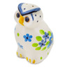 Polish Pottery Pepper Shaker 2&quot; Blue Kissed Petals UNIKAT