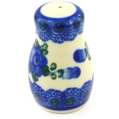 Polish Pottery Pepper Shaker 2&quot; Blue Poppies