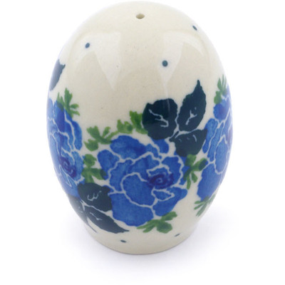 Polish Pottery Pepper Shaker 2&quot; Blue Rose