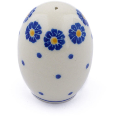 Polish Pottery Pepper Shaker 2&quot; Blue Zinnia