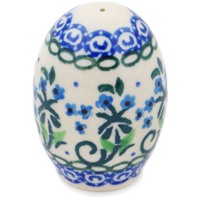 Polish Pottery Pepper Shaker 2&quot; Forget Me Not Circle UNIKAT