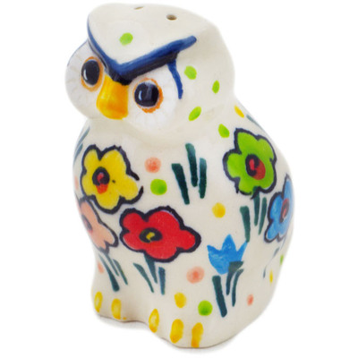 Polish Pottery Pepper Shaker 2&quot; Fun Time UNIKAT