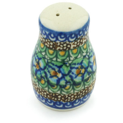 Polish Pottery Pepper Shaker 2&quot; Mardi Gras UNIKAT