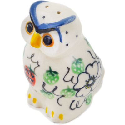 Polish Pottery Pepper Shaker 2&quot; Strawberries And Cream UNIKAT