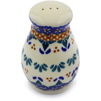 Polish Pottery Pepper Shaker 3&quot; Blue Cress UNIKAT