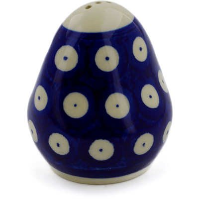 Polish Pottery Pepper Shaker 3&quot; Blue Eyed Peacock