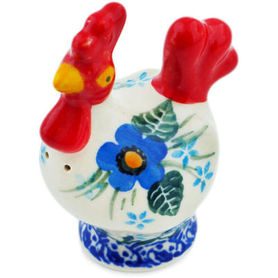 Polish Pottery Pepper Shaker 3&quot; Blue Joy