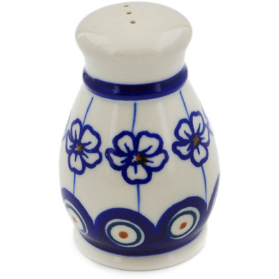 Polish Pottery Pepper Shaker 3&quot; Flowering Peacock