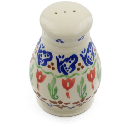 Polish Pottery Pepper Shaker 3&quot; Fluttering Tulips