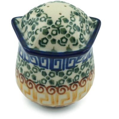 Polish Pottery Pepper Shaker 3&quot; Grecian Sea
