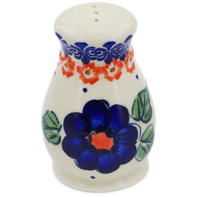 Polish Pottery Pepper Shaker 3&quot; Greek Poppies