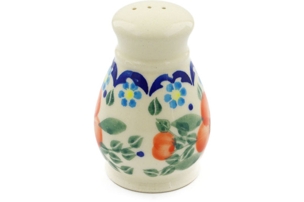 Certificate of Authenticity Polish Pottery 3-inch Pepper Shaker Peach Tudor Rose Theme 